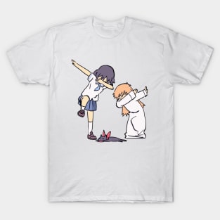 I draw that scene of nano and hakase dabbing on sakamoto / funny nichijou meme T-Shirt